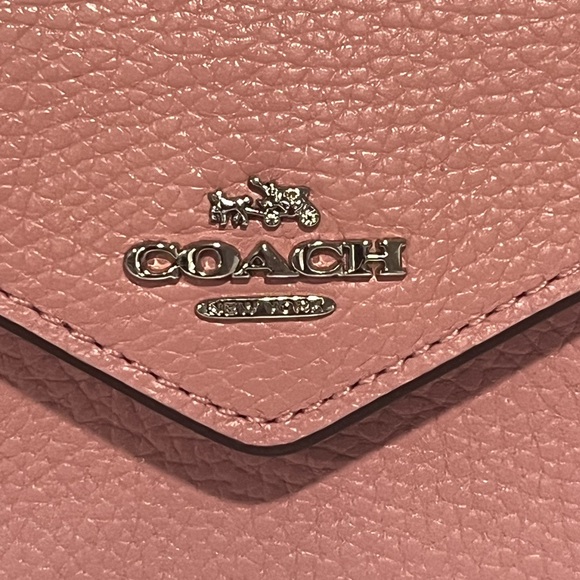 Coach Pink Leather Envelope Card Case | Elegant & Compact - Picture 2 of 13